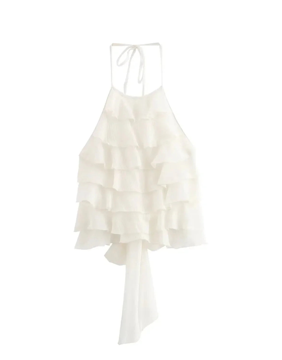 Women Halter Neck Top | Sleeveless | Backless Bow Top | Off Shoulder white