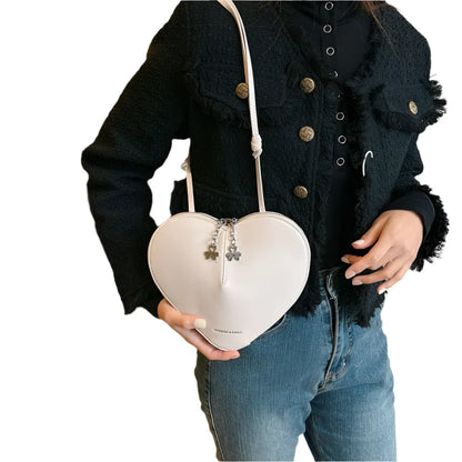 Women Heart Shaped Crossbody Bag | Sling Purse Beige