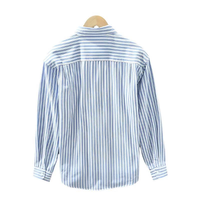 Men Cotton Striped Long Sleeve Shirt | Loose Casual Button Down