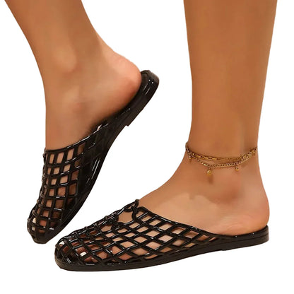 Women Lattice Jelly Mules | Jelly Sandals | Beach Slippers | Summer | Jelly Shoes