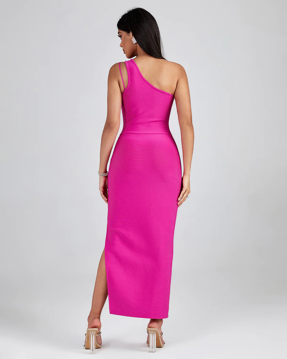 NEXT DAY DELIVERY SADIE One Shoulder Maxi Bandage Dress