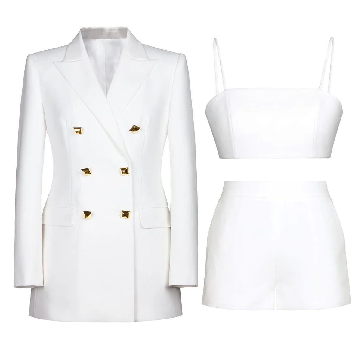 SERAPIA 3 Pieces Blazer Set WHITE