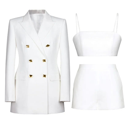 SERAPIA 3 Pieces Blazer Set WHITE