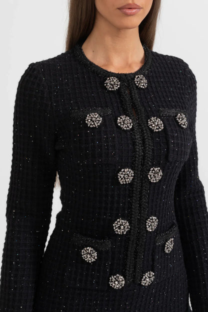 SHARIK Long Sleeve Knit Bodycon Dress
