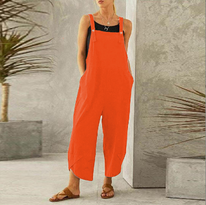 Thesa | Women's Wide Leg Overalls with Adjustable Straps