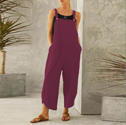 Thesa | Women's Wide Leg Overalls with Adjustable Straps