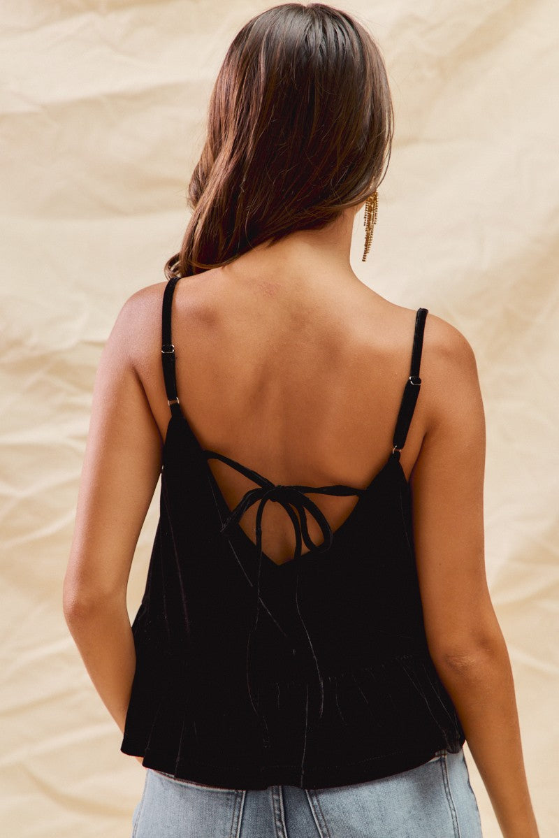 Velvet Ribbon Rhinestone Top