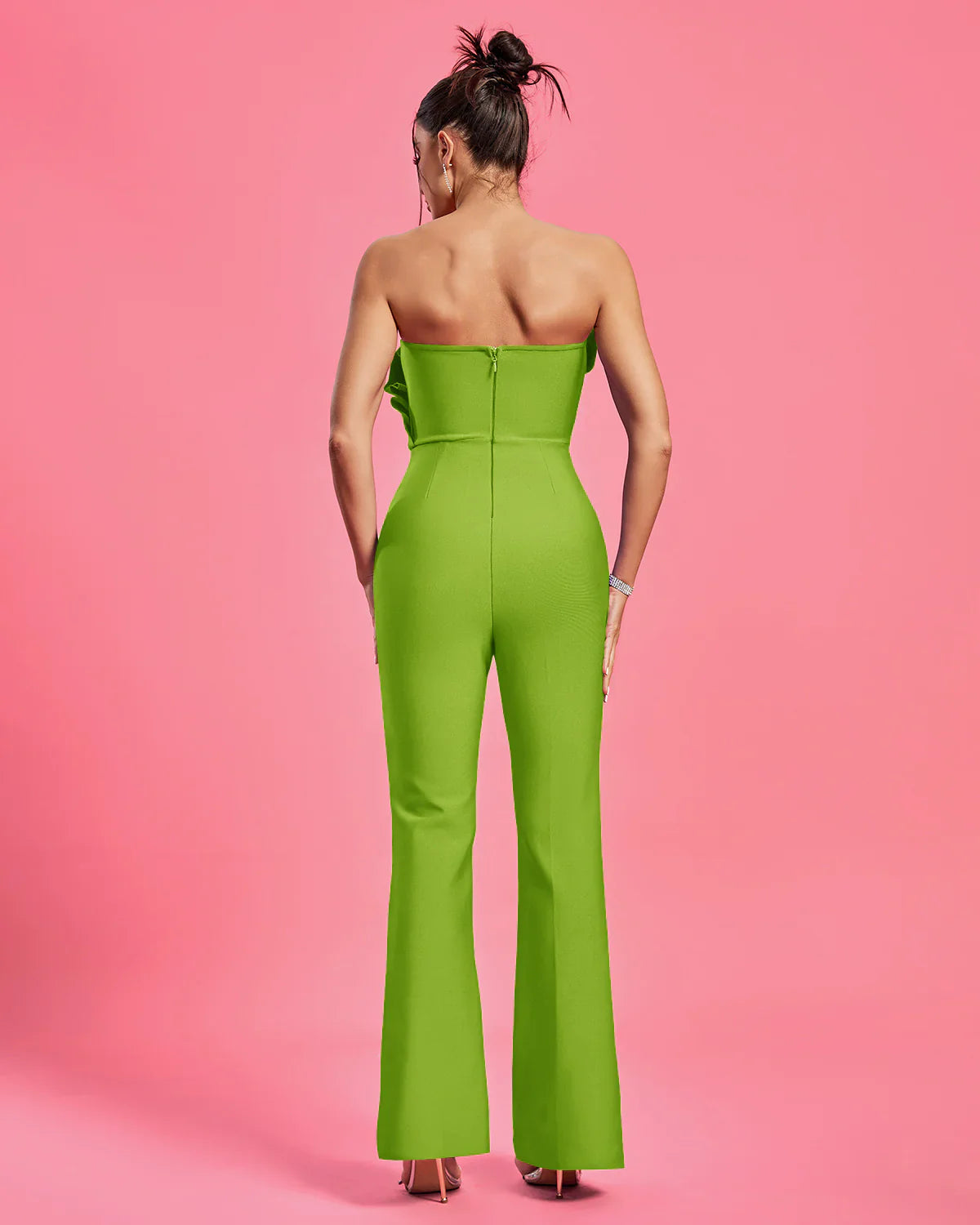 SUE Strapless Pleated Bandage Jumpsuit