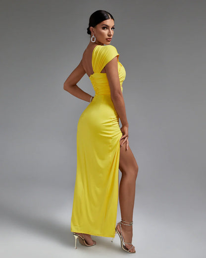 SUSAN One Shoulder Side Slit Maxi Dress