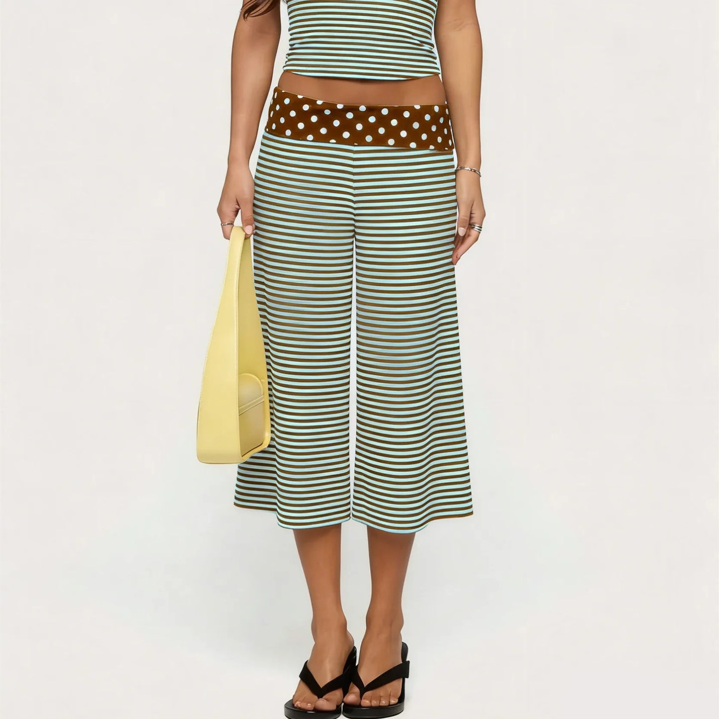 Women Gaucho Pants | Low Rise | Cropped | Wide Leg Capri Pants | Summer