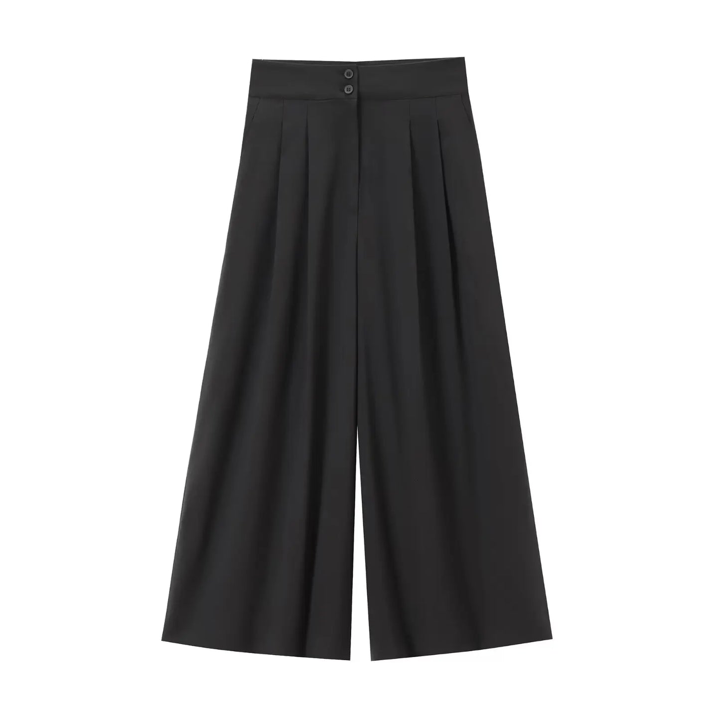 Women Sleeveless V-Neck Top With Belt Straight Pants Set | Top Trouser Suit | 2 Piece Set Black Bottom
