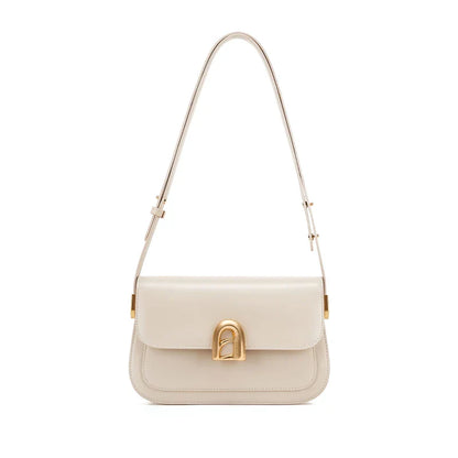 Women Retro Square Leather Bag | Crossbody Shoulder Bag White