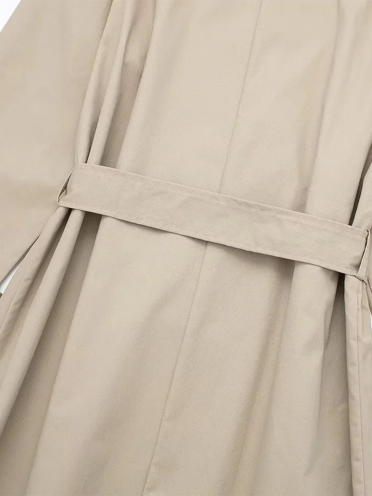 Women Double Breasted Trench Coat With Belt