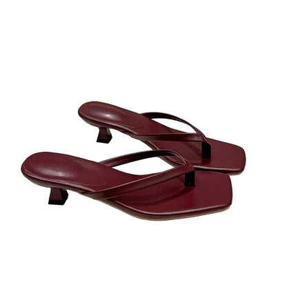 Women Summer Square Toe Heels | Low Heel  | Beach | Vacation