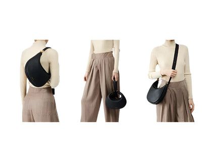 Women Half Moon Shoulder Bag | Luxury Leather Bag | Underarm Handbag | Crossbody Bag