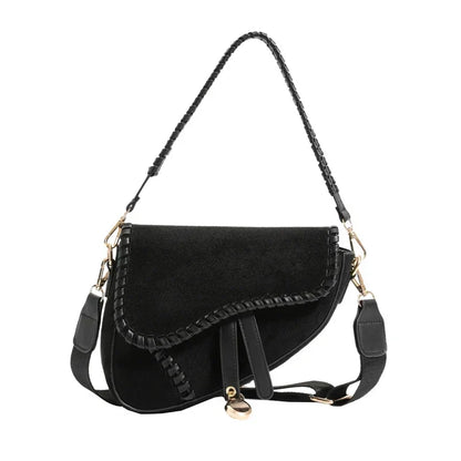 Women Leather Saddle Bag | Crossbody Designer Bag Black