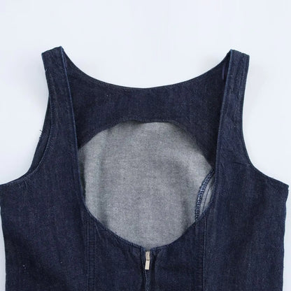 Women Denim Dress | Backless Mini Dress | Evening Dress