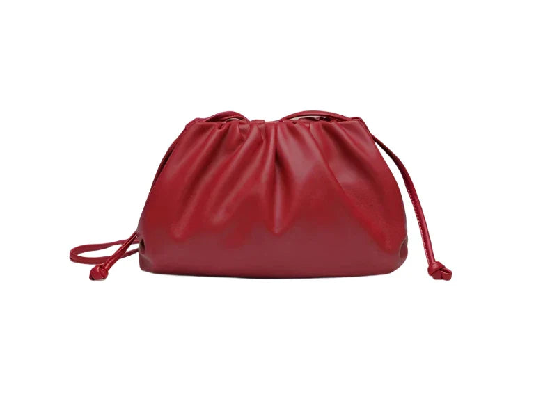 Women Leather Pouch | Shoulder Bag | Crossbody Bag small red