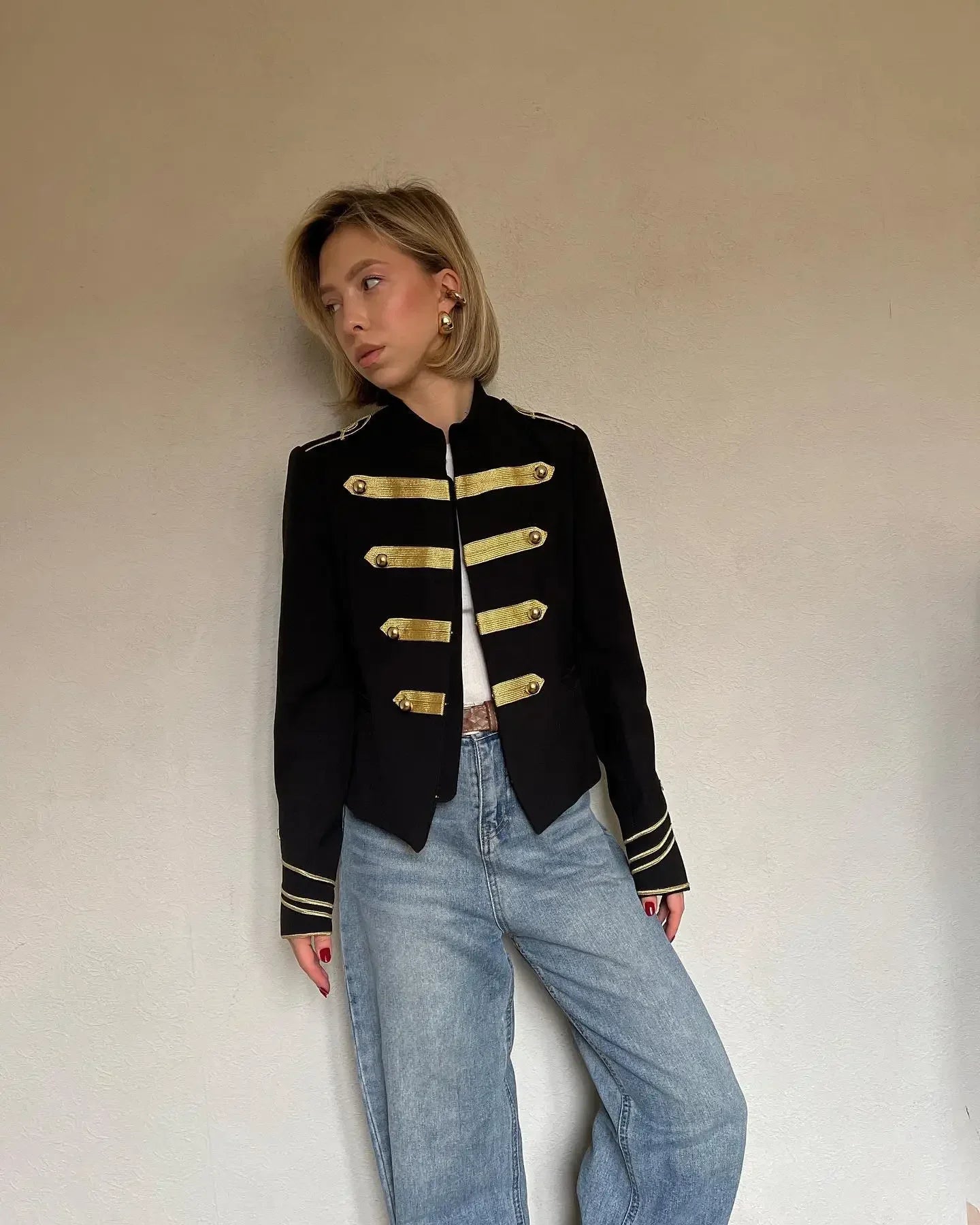 Women Napoleon Coat | Full Sleeves | Spring Jacket | Coat | Military Blazer