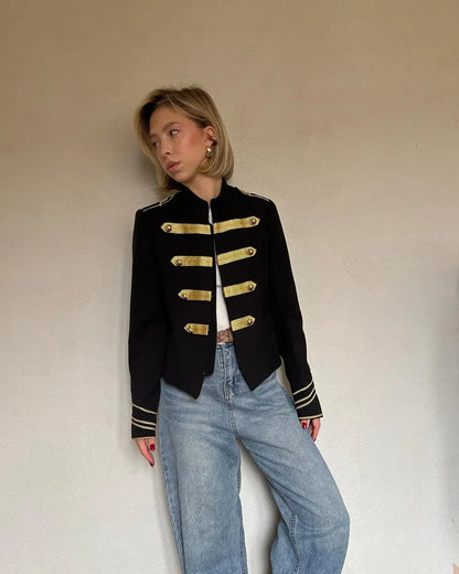 Women Napoleon Coat | Full Sleeves | Spring Jacket | Coat | Military Blazer