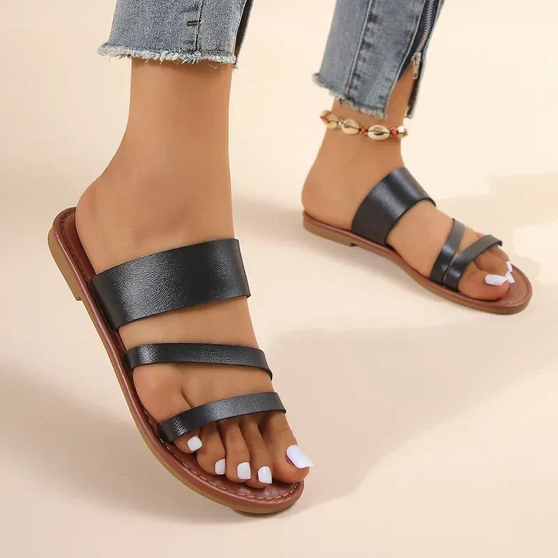 Lilac | Women's Flat Cushioned Sandals