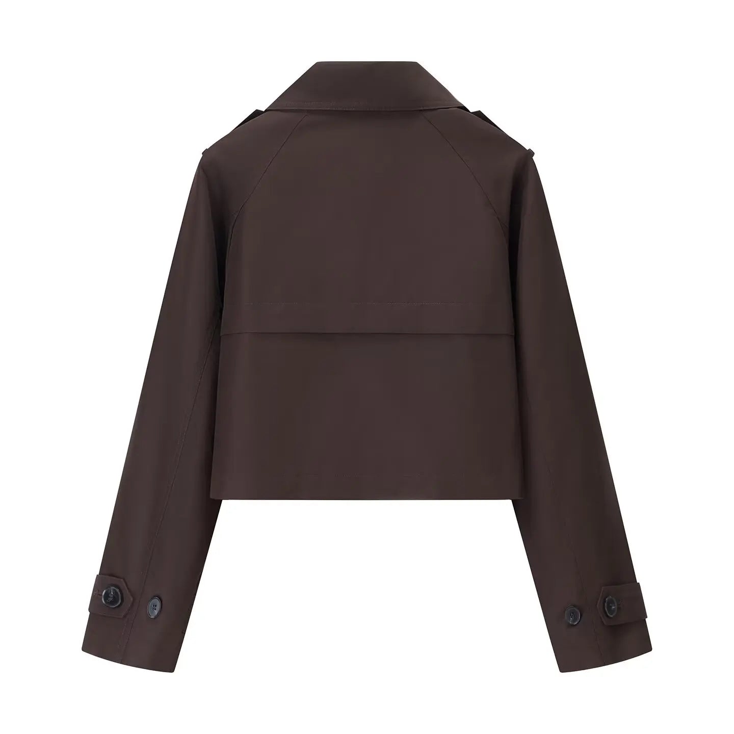 Women Cropped Trench Coat | Long Sleeve | Casual Classic