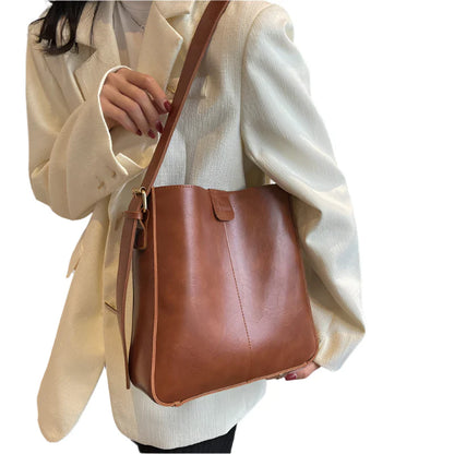 Women Retro Shoulder Tote Bag | Leather Crossbody Bag | Large Capacity