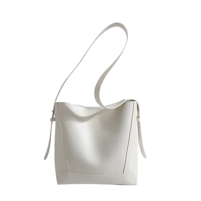 Women Bucket Bag | Leather Shoulder Bag White