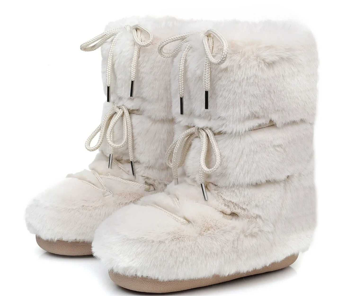 Women Winter Lace-up Ankle Boots | Snow Boots | Classic Platform Boots | Waterproof | Non-slip | Ski Boots beige 2