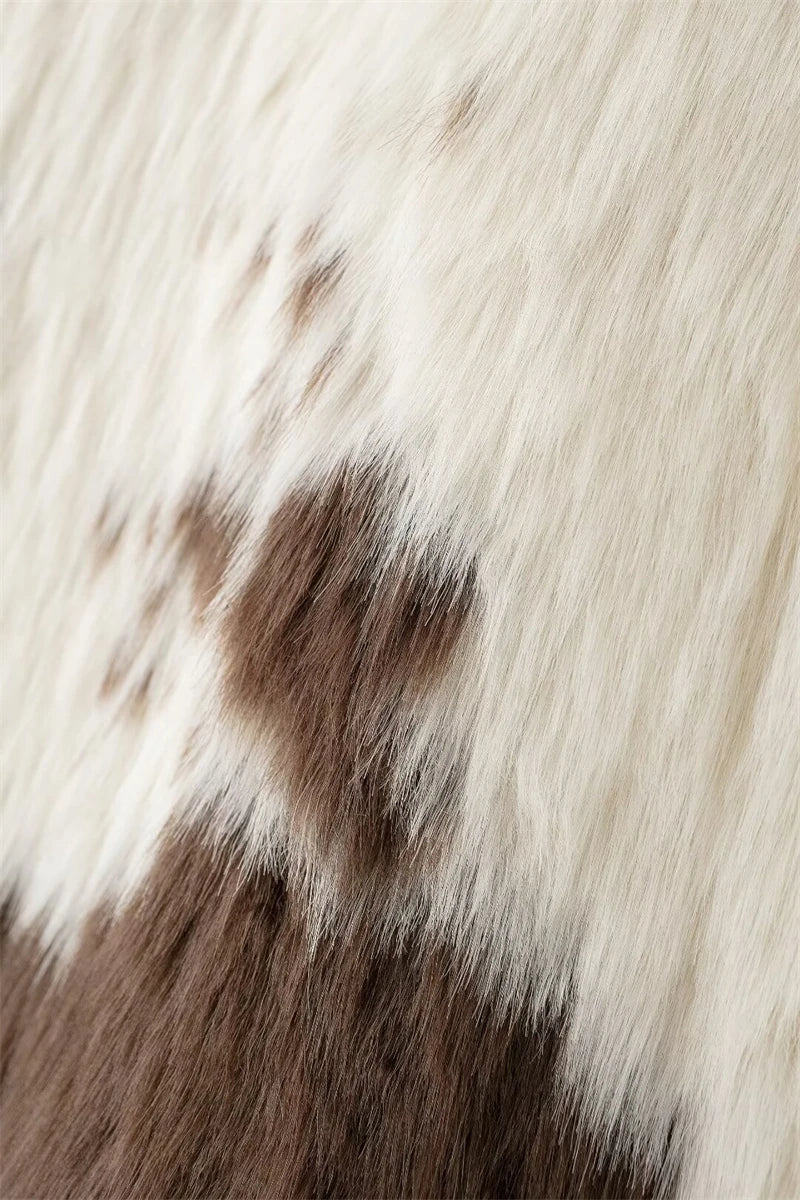 Women Winter Animal Print Fur Coat | Thick Warm Long Coat