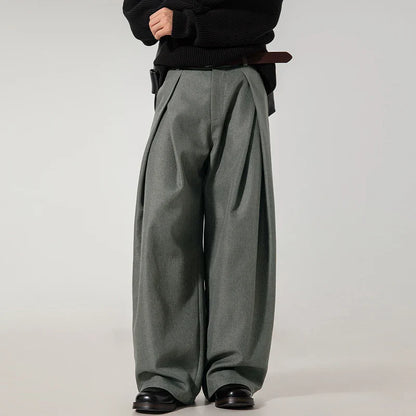Men Dress Pants | Casual | Flare Trousers | Draped | Straight
