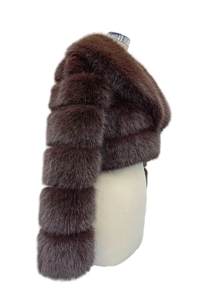 Women Fluffy Cropped Fur Coat | Winter Street Style Fur Jacket