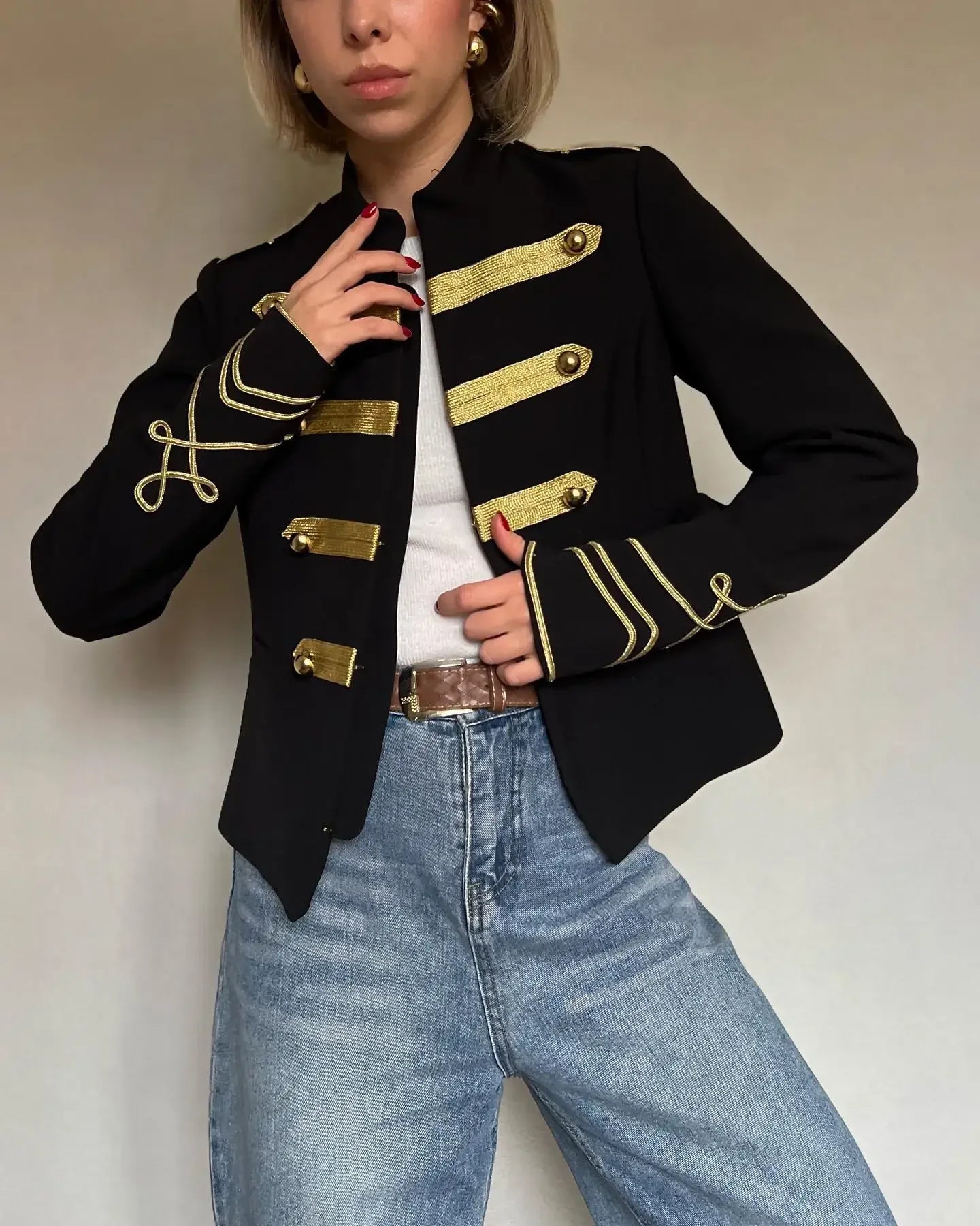 Women Napoleon Coat | Full Sleeves | Spring Jacket | Coat | Military Blazer