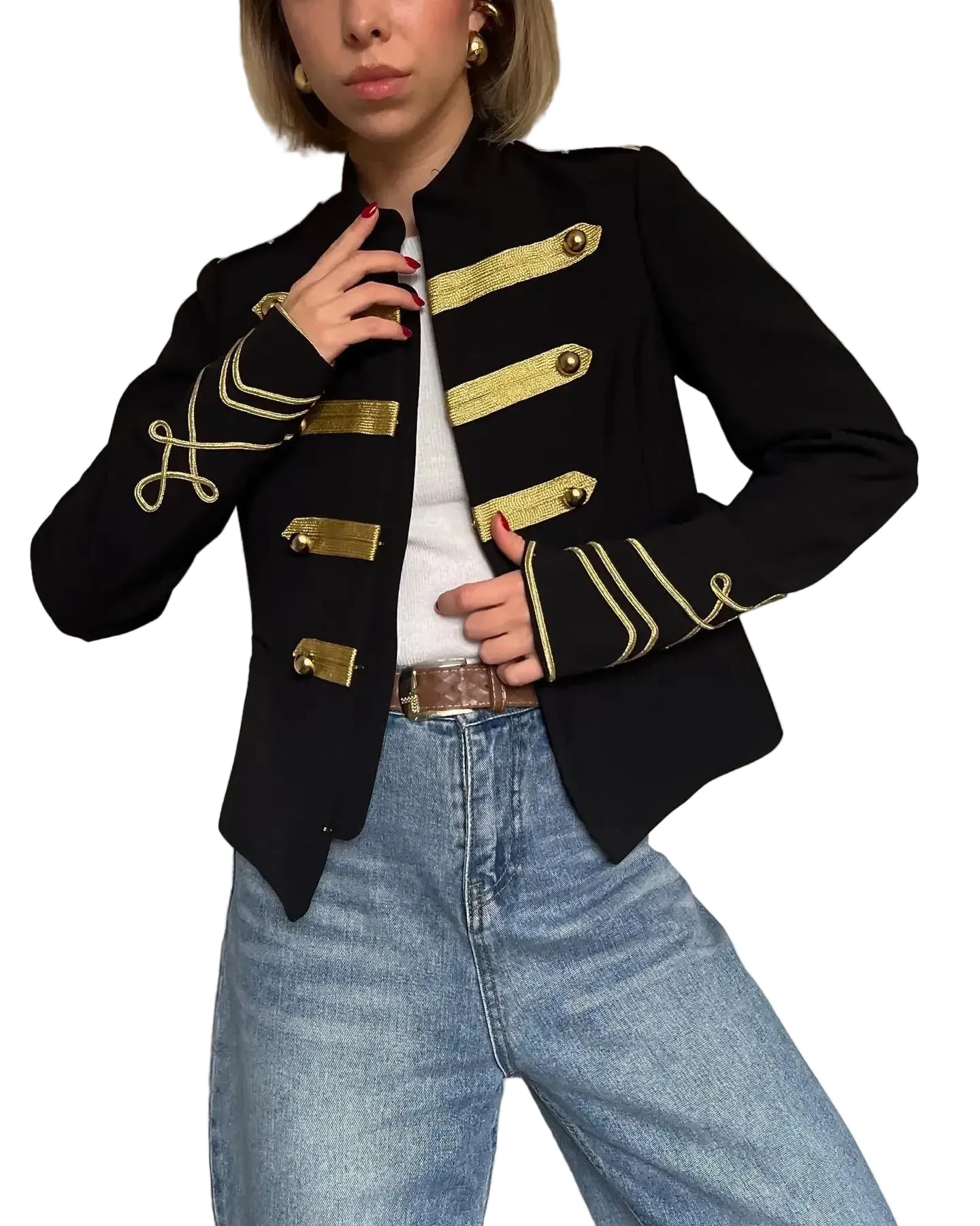 Women Napoleon Coat | Full Sleeves | Spring Jacket | Coat | Military Blazer