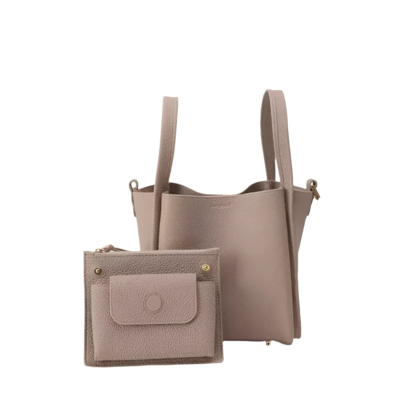 Women Leather Bucket Shoulder Bag | Large Capacity Handbag