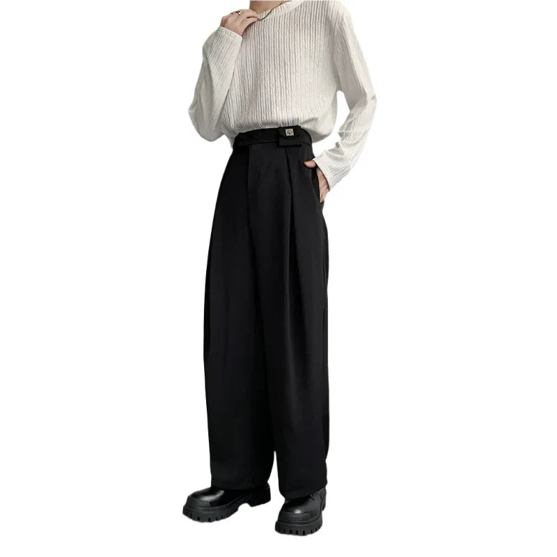 Unisex Black Suit Pants | Loose Oversized Wide Leg Dress Pants | Formal Trousers Black