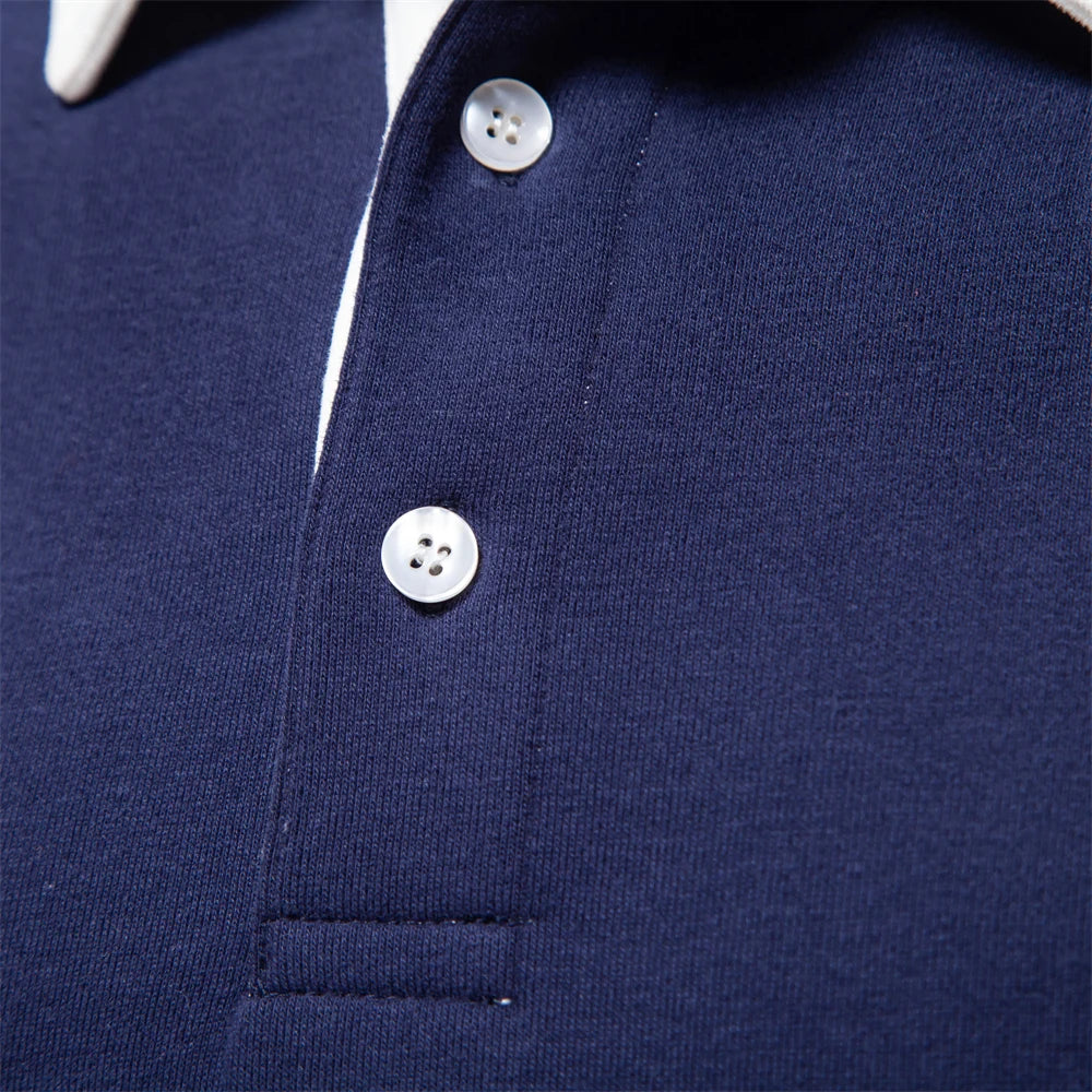Cotton Polo Neck Sweatshirt for Men | Casual Collared Sweatshirt