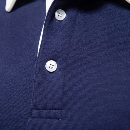 Cotton Polo Neck Sweatshirt for Men | Casual Collared Sweatshirt