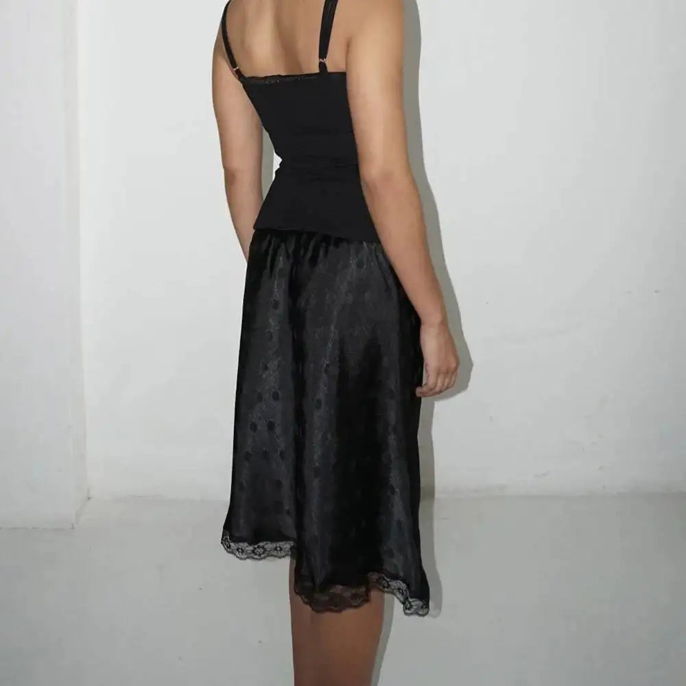 Women Polka Dot Lace Skirt | High Waist | Mini Skirt