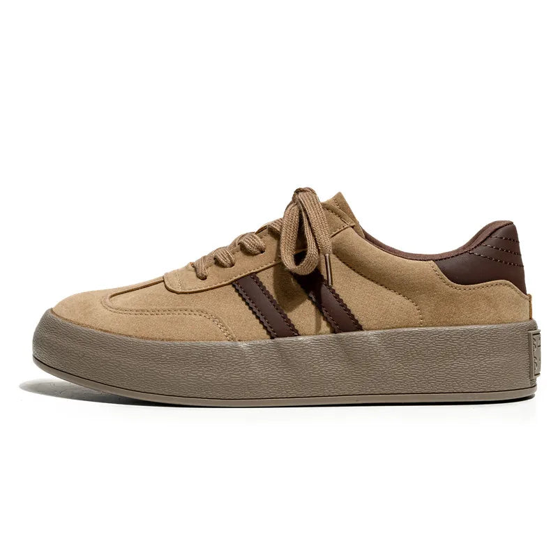 Men Suede Sneakers | Skateboard Shoes khaki