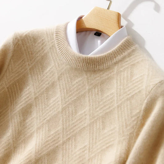 Men Knitted Wool Sweater | Winter Round Neck Pullover