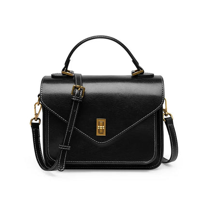 Women Genuine Leather Handbag | Crossbody Bag Black