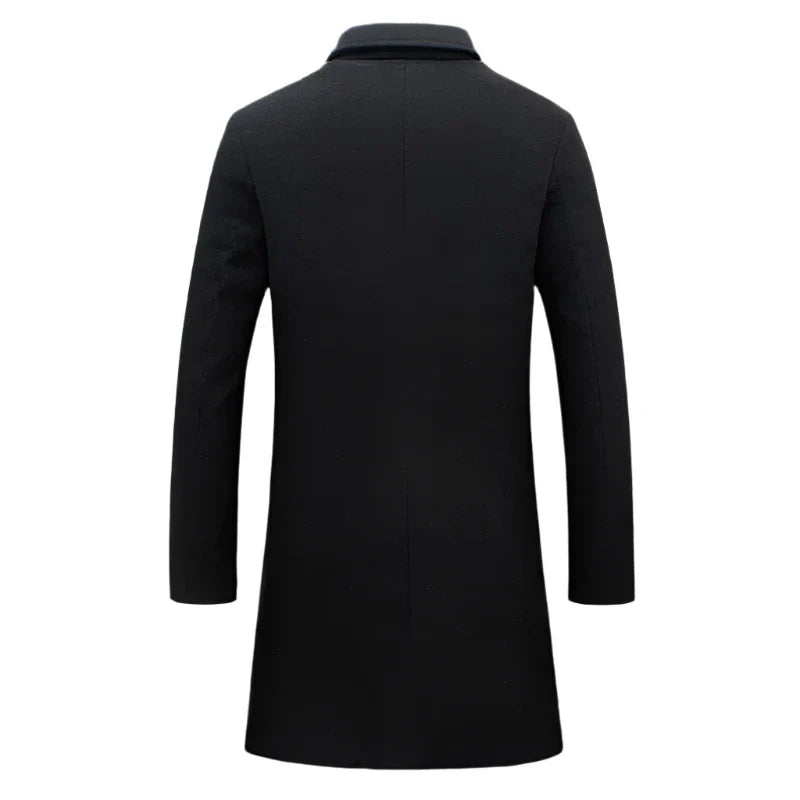 Men Winter Wool Blend Coat | Casual Business Jacket