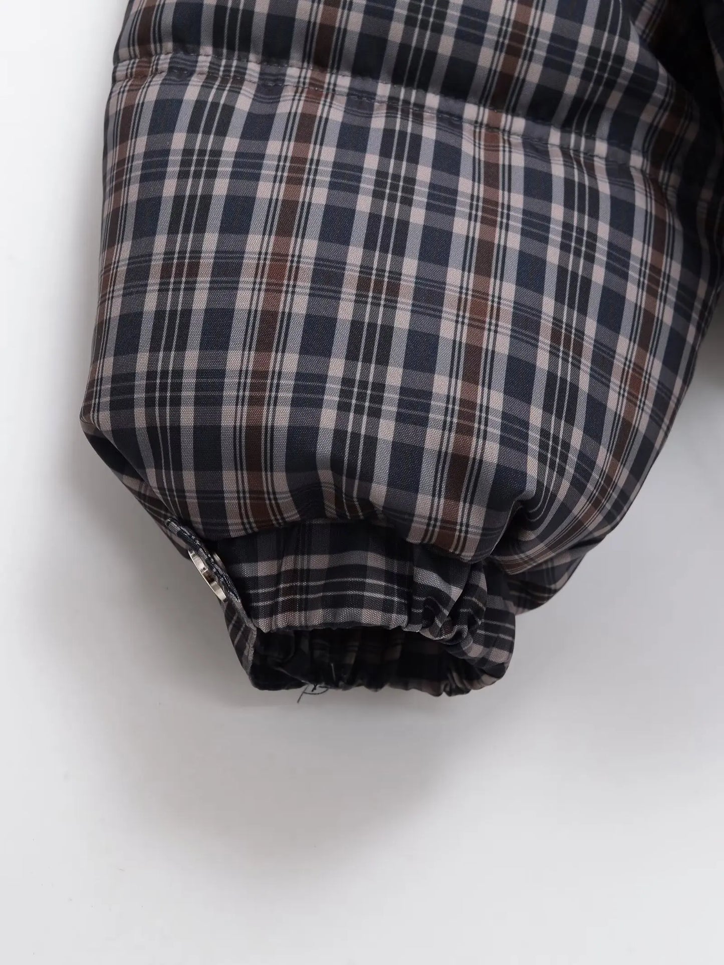 Women Plaid Puffer Jacket | Stand-Collar | Padded | Warm | Check | Parkas Jacket