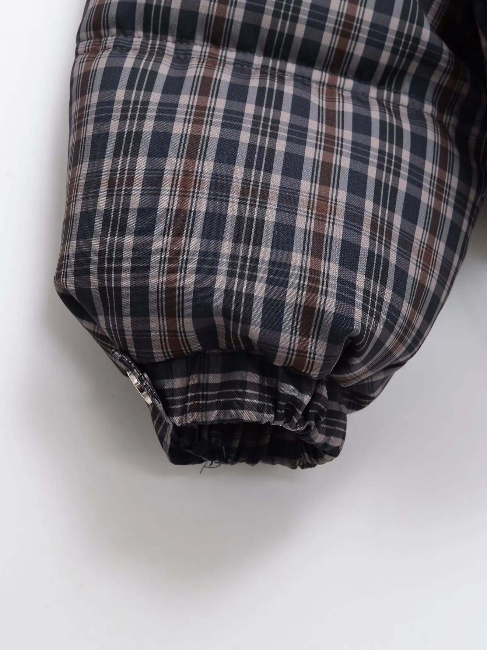 Women Plaid Puffer Jacket | Stand-Collar | Padded | Warm | Check | Parkas Jacket