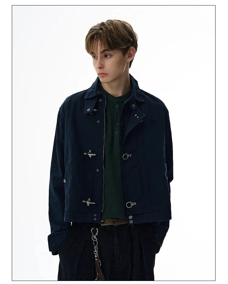 Unisex Lobster-Clasp Deck Jacket | Retro Gothic | Aircraft Button Jacket | Vintage Casual Jacket | Y2K