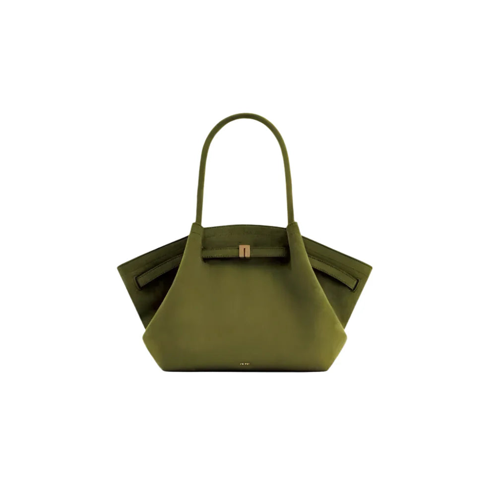 Women Micro Leather Suede Underarm Bag | French Shoulder Bag | Top-Handle Bag | Dumpling Bag Large olive green