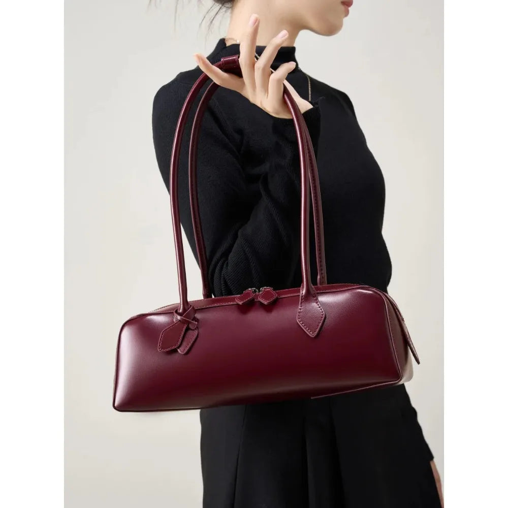 Women Leather Bag | Luxury Vintage | Long Shoulder Shopping Bag | Underarm Bag | Baguette