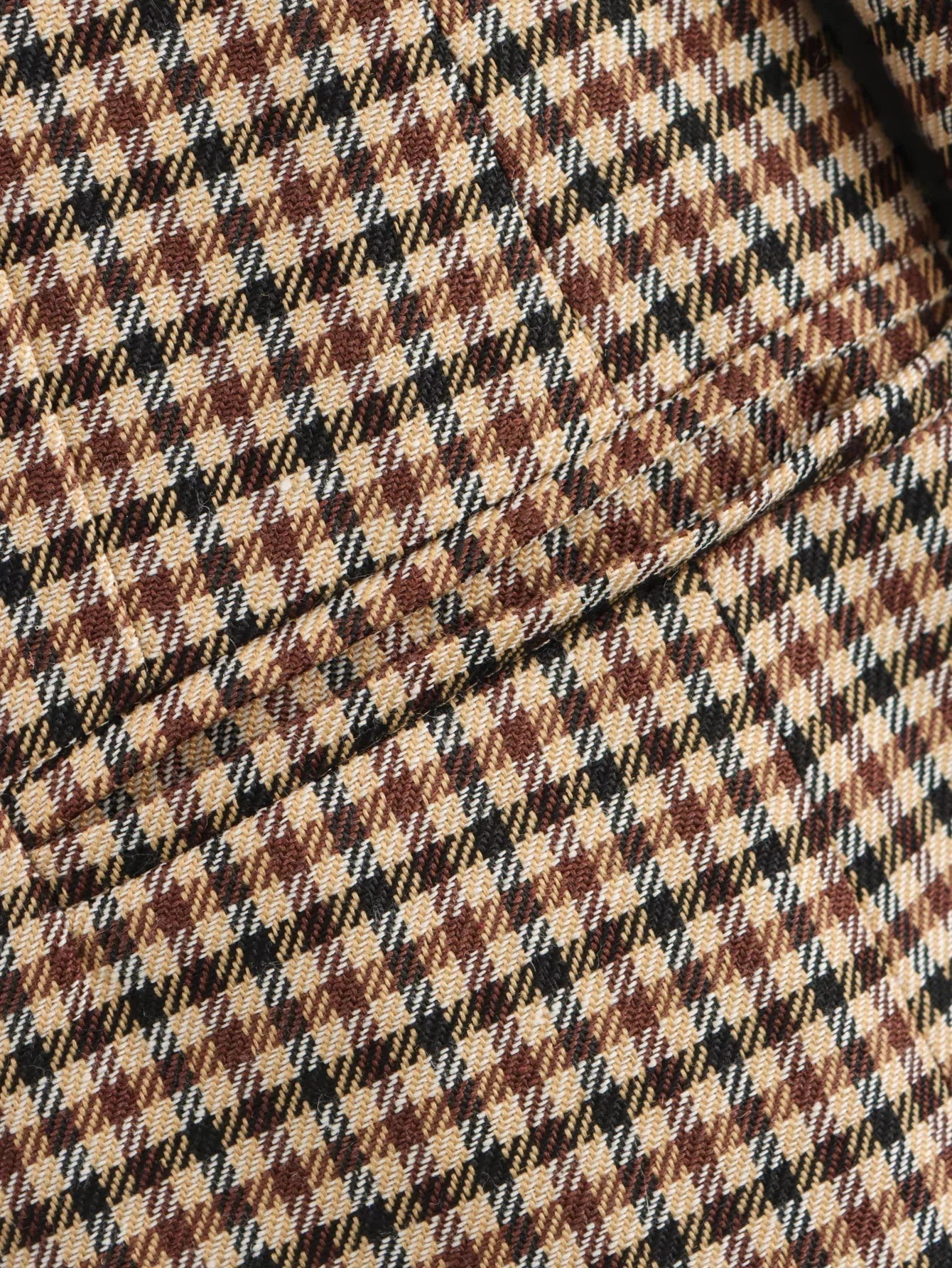 Women Houndstooth Blazer | Vintage Brown Plaid Blazer | Office