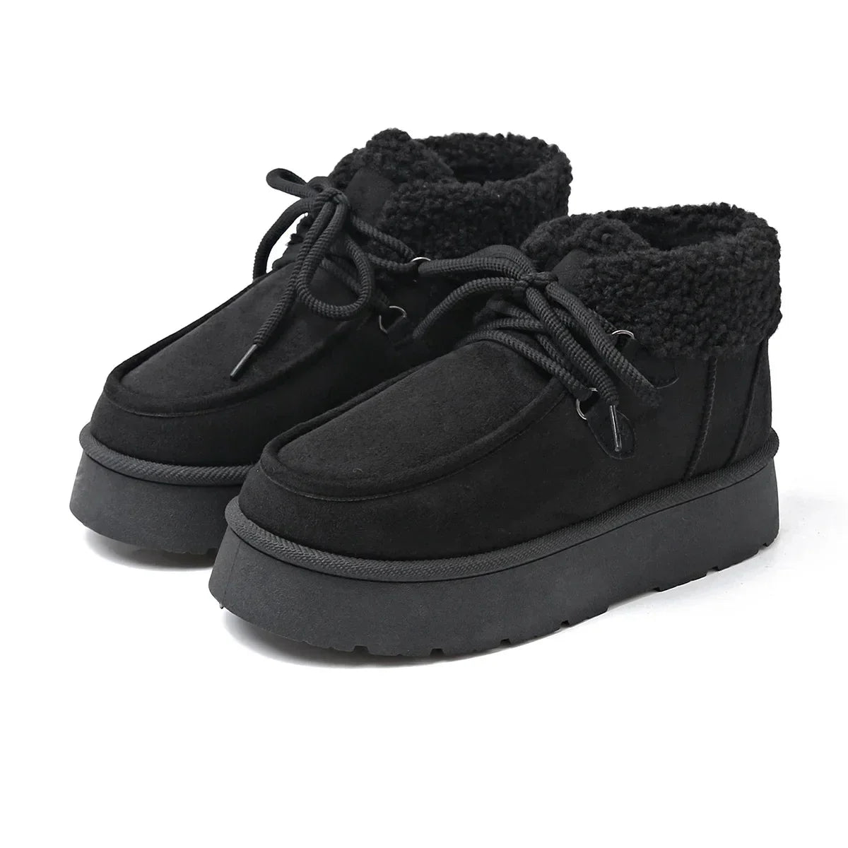 Women Winter Snow Boots | Fleece Lined | Thick Casual Cotton Shoes | Casual Short Boots black